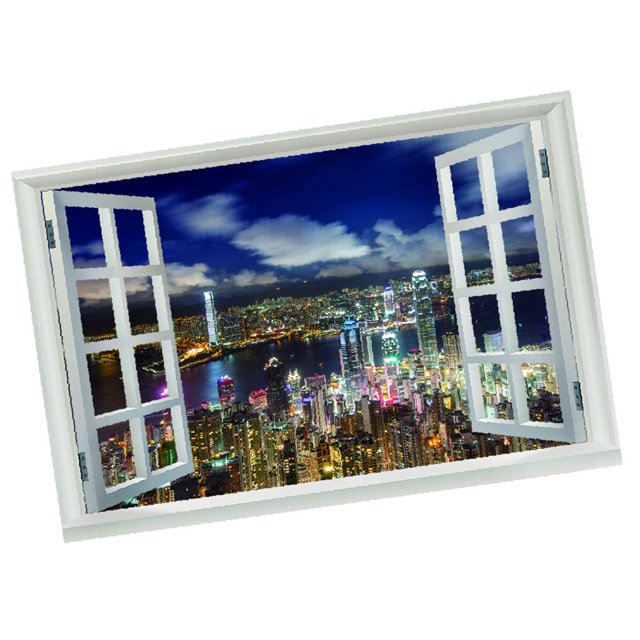Calcomanía De Pared De Ventana 3D Calcomanías De Pared De Vinilo Decoración Mural De Pared Extraíble Poster Para Dormitori Colco PVC Etiqueta de la pared 3D
