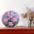 thumbnail image 2 of Pink Lotus Flowers Round Wall Clock Silent Battery Operated Home Decor for Living Room Bedroom, 2 of 7