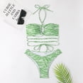 thumbnail image 5 of Conjunto de bikini de 2 piezas con tirantes cruzados en la parte delantera y corte alto para mujer, 5 of 5
