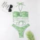 thumbnail image 5 of Conjunto de bikini de 2 piezas con tanga de corte alto y parte delantera cruzada con tirantes sexy para mujer, 5 of 5