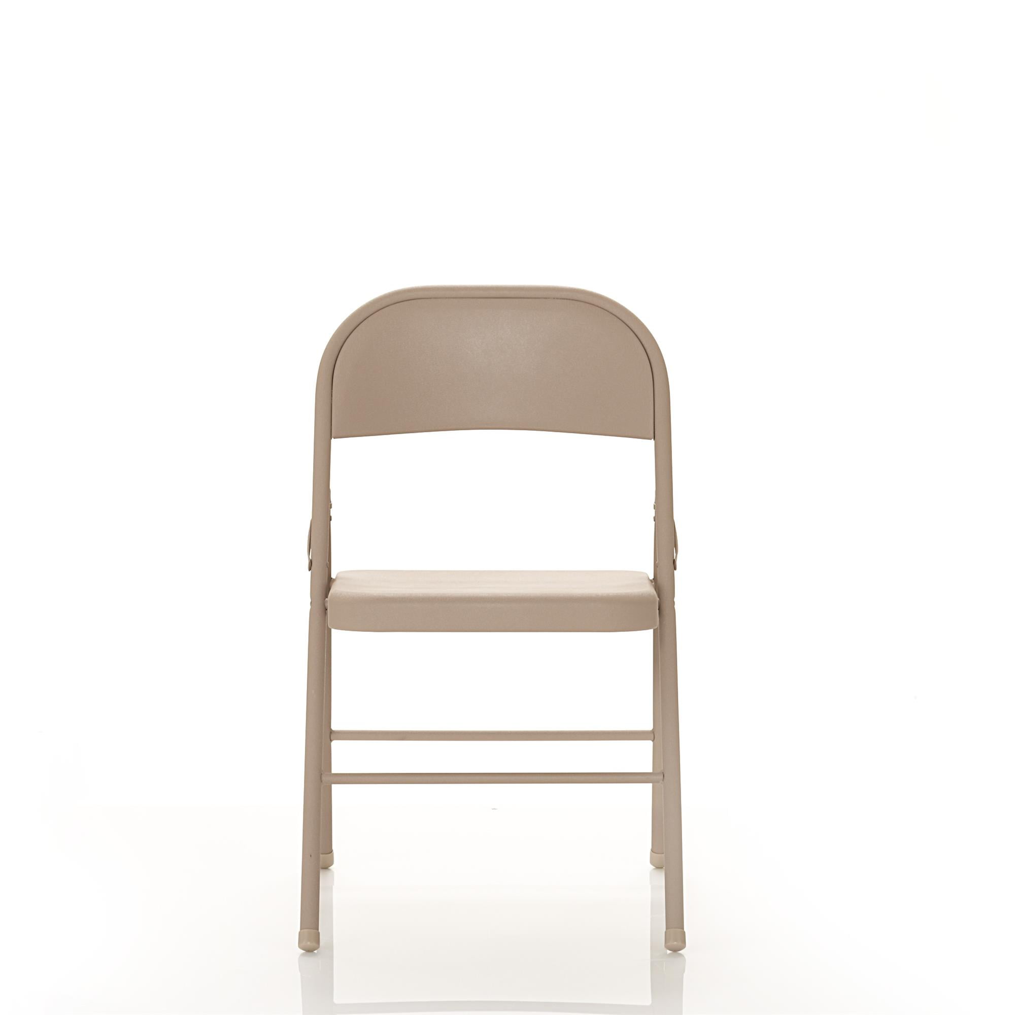 Mainstays Steel Folding Chair (4 Pack), Beige - 2