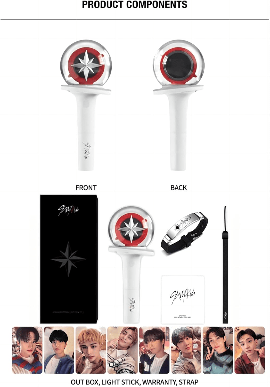 KPOP White Stray Kids Ver 2 LED Official Light Stick KPOP White Stray Kids Ver 2 LED Official Light Stick