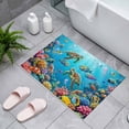 thumbnail image 4 of Marine Life Indoor Door Mat 18x30 Inch Sea Turtles Fish Coral Octopuses Jellyfish Oceans Front Door Mat Non Slip Washable Entryway Rug Low Profile Dirt Trapper Doormat for Bathroom Kitchen Bedroom, 4 of 9