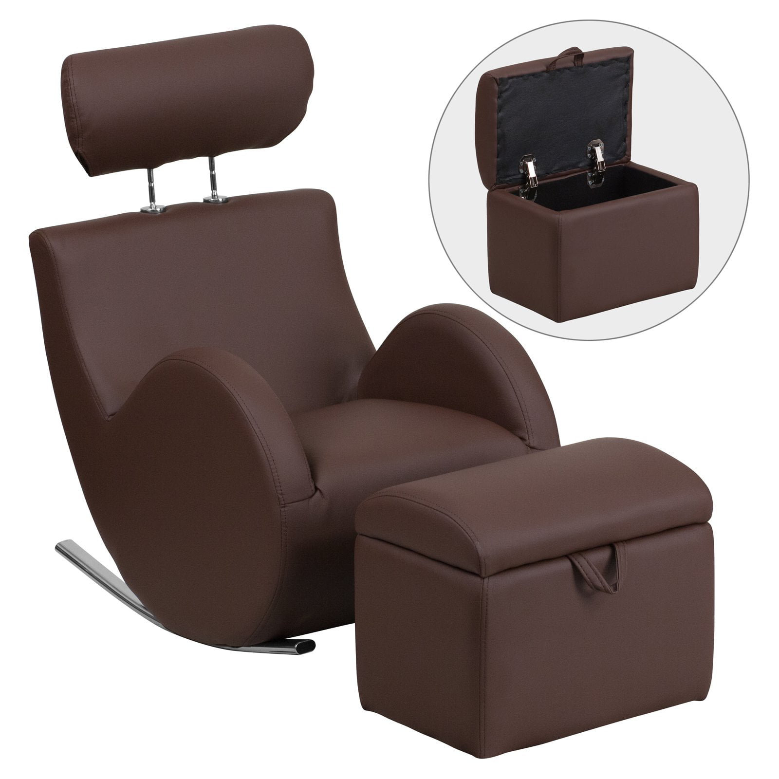 Flash Furniture HERCULES Series Vinyl Rocking Chair with Storage