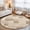 Beige, Brown, White, variant on Round Rugs 3Ft, Brown Beige Checked Round Area Rug Washable Indoor Throw Carpet, Vintage Buffalo Plaid Farmhouse Small Non Slip Circle Rug for Bedroom Living Room Home Decor Aesthetic