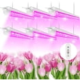 thumbnail image 1 of LED Grow Light, 240W(6 x 40W) 4ft Grow Light Led Full Spectrum with Timing, Linkable Design, V-Shape, T8 Integrated Growing Fixtures for Indoor Plants, 6-Pack, 1 of 8