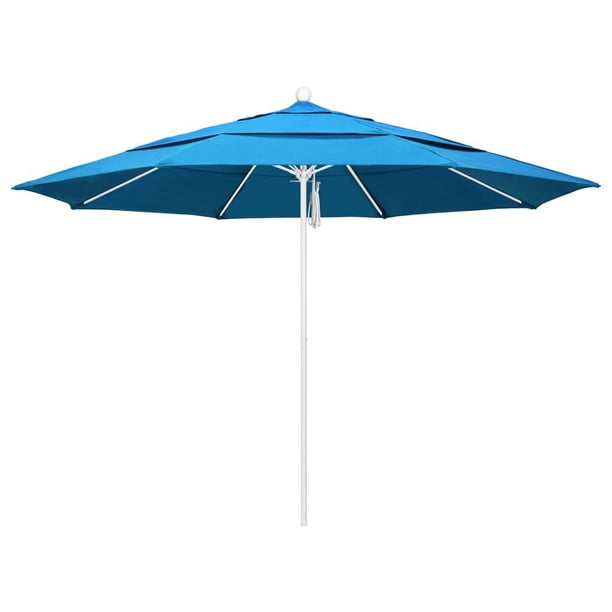 11 Ft Patio Umbrella In Canvas Cyan Fabric Walmart Com Walmart Com