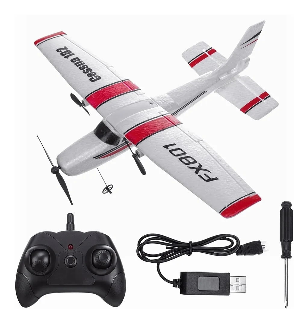 Fx801 Airplane Cessna 182 2.4G Radio Remote Control Plane 2Ch Rc Glider Beginner