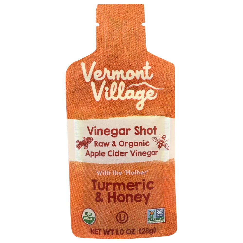 Vermont Village Vinegar Shot Apple Cider Vinegar, Turmeric & Honey, 1 Oz