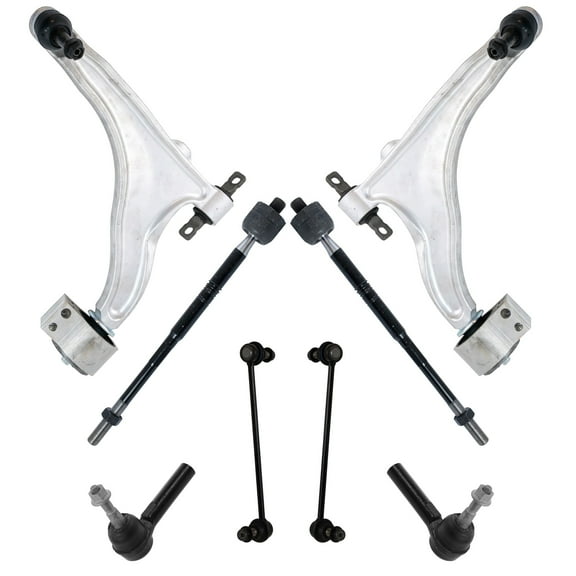 TRQ 8pc Suspension Kit Lower Control Arms w/ Ball Joints Sway Bar Links Tie Rods PSA64974