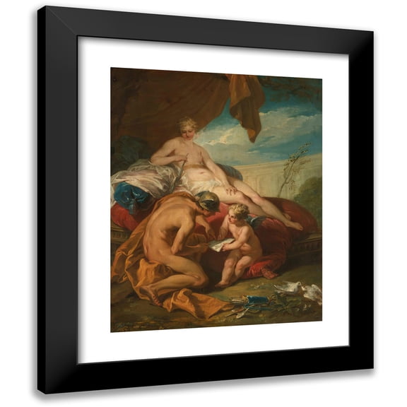 Jacques Dumont 12x14 Black Modern Framed Museum Art Print Titled - The Education of Cupid