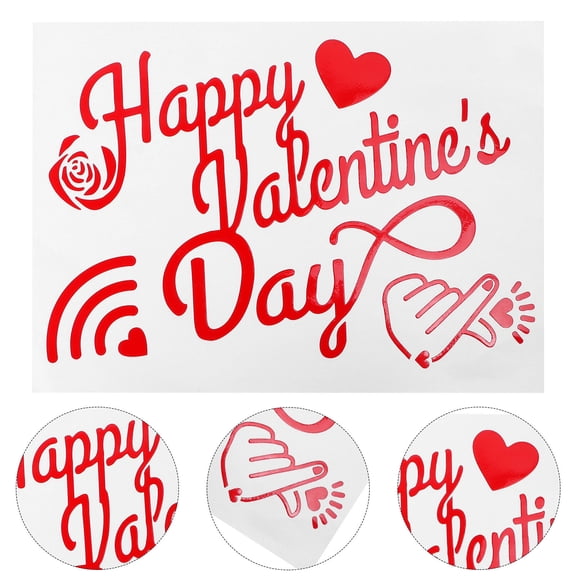 WEUVEB Happy Valentines Day Balloon Stickers PVC 5Pcs