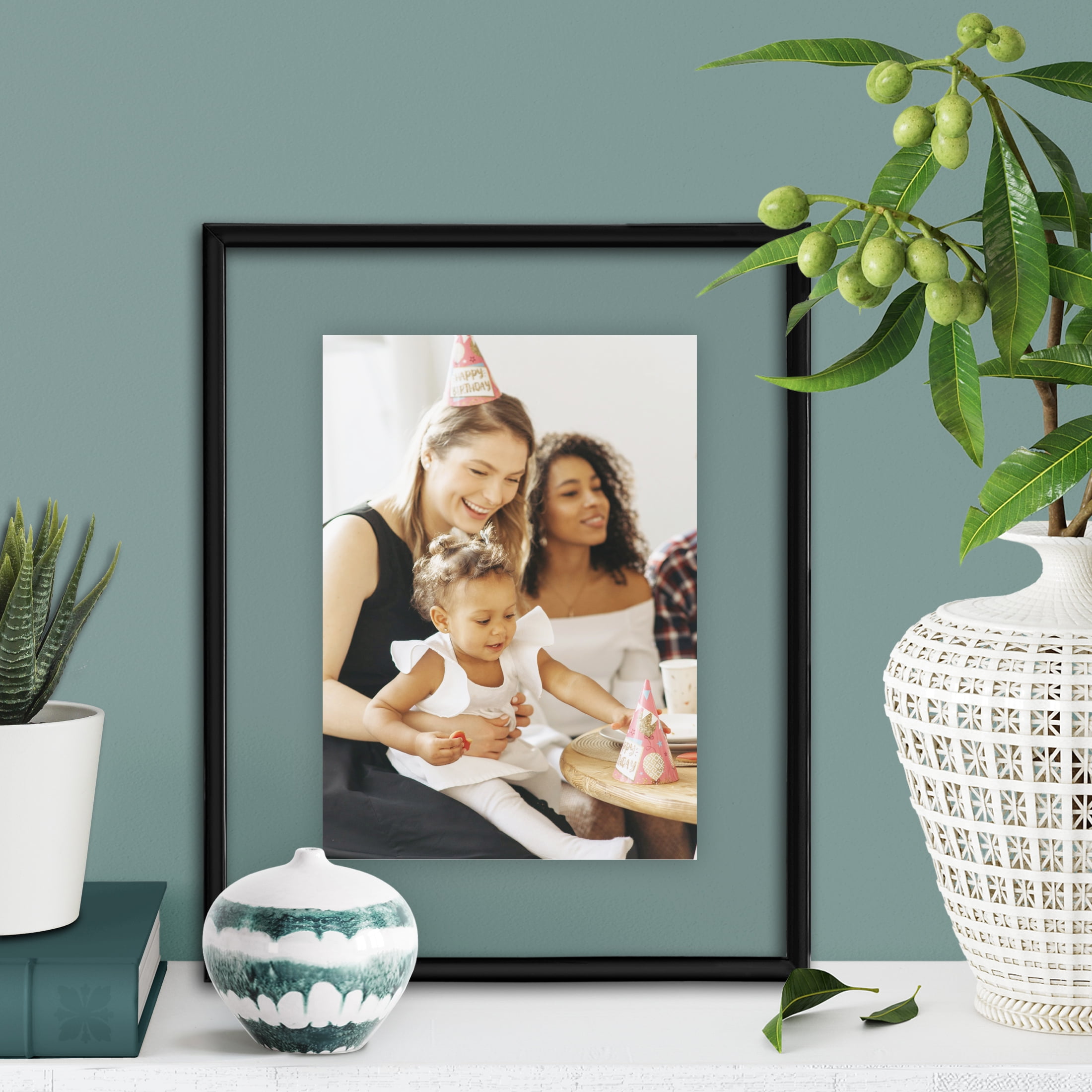 Mainstays – 5x7 Picture Frame – Black Front Loading Float Frame Wall or Tabletop Photo Frame
