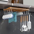 thumbnail image 4 of Organizadores de armario y almacenamiento Estante de almacenamiento de acero Estante multiusos debajo del estante Soporte para tazas Soporte para tazas de café sin perforaciones Papel de cocina Envolt, 4 of 6