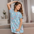thumbnail image 3 of Honeii Funny Cute Teeth Print Women's Loose Short Sleeve Nightgown, Soft Cotton Sleepwear, Comfy Loose Fit Pajama Dress for Sleep and Lounge, 3 of 6