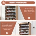 thumbnail image 4 of 9 Tier Shoe Rack, Large Capacity Shoe Shelf for 27 Pairs of Shoes, Shoe Storage Organizer with Detachable Metal Mesh, Strong and Stable, Easy Assembly（coffee）, 4 of 6