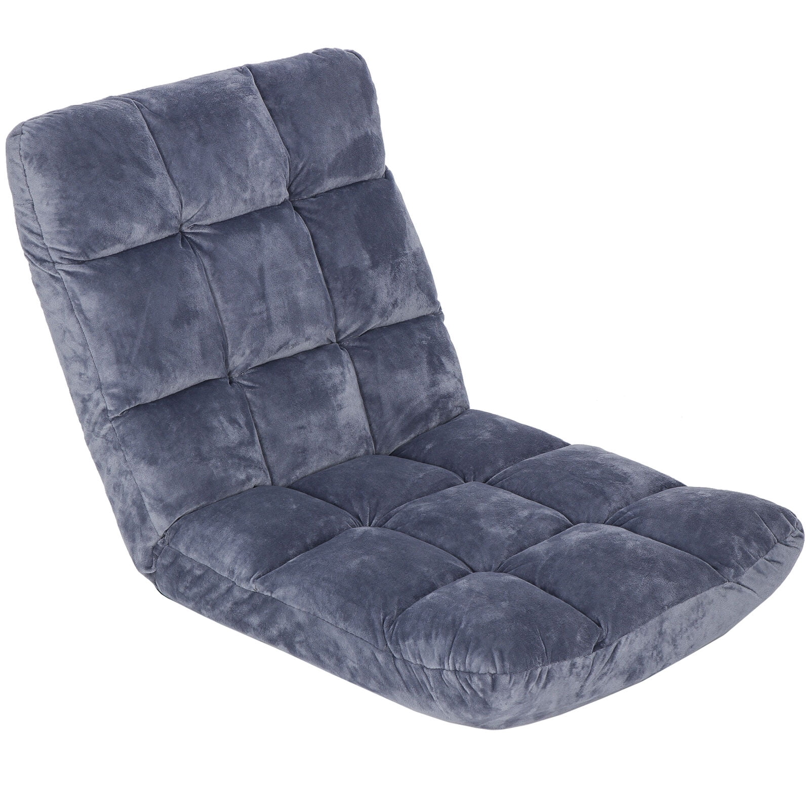 Yaheetech Adjustable 14-Position Gaming Sofa Chair Armless Floor Gaming Ergonomic Chair Lounger Folding Sleeper Bed Dark Grey