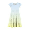thumbnail image 4 of Ashirexll Summer Dresses for Teens, Girls Dresses Size 10-12, Girls Summer Dress for 6-15 Fashion Gradient Color Dress with Pockets Short Sleeve Round Neck A-Line Dress, 4 of 5