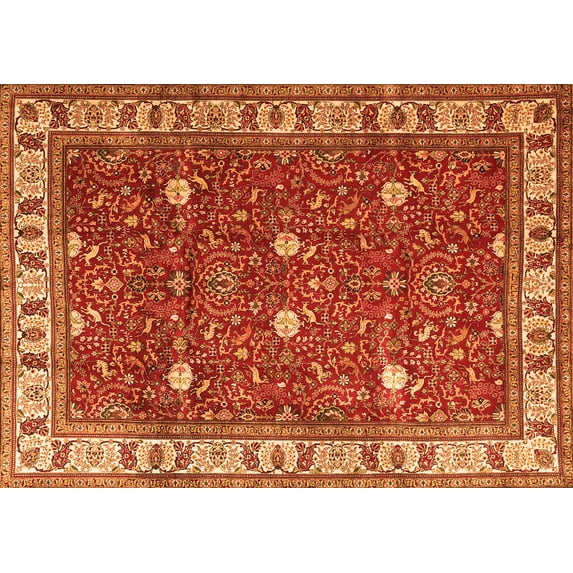 Ahgly Company Indoor Rectangle Persian Orange Traditional Area Rugs, 8' x 10'