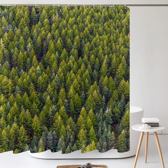 3D Print Forest Landscape Waterproof Fabric Shower Curtain Natural Scery Bathroo