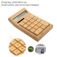 thumbnail image 4 of Calculadora electrónica de bambú ecológica, contador, función estándar, 12 dígitos, energía solar y batería, doble uso, para el hogar, la oficina, la escuela, la tienda minorista, 4 of 9