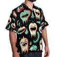 thumbnail image 2 of Tiny teeth Men's Short Sleeve Poplin Shirt, Casual Printed Beach Button Down Summer Unisex Shirts, 2 of 6