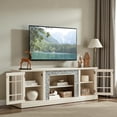 thumbnail image 2 of Tcbosik Farmhouse TV Stand for TVs up to 75 inch, Entertainment Center with Adjustable Shelves & 2 Doors, 70 inch Media Console for Living Room, White, 2 of 8