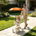 thumbnail image 4 of MMJ Sun Shade Umbrella Clamp On UPF50+ Foldable Adjustable Outdoor Rain Protection for Wheelchair Walker Camping Cart Golf Cart, 4 of 6