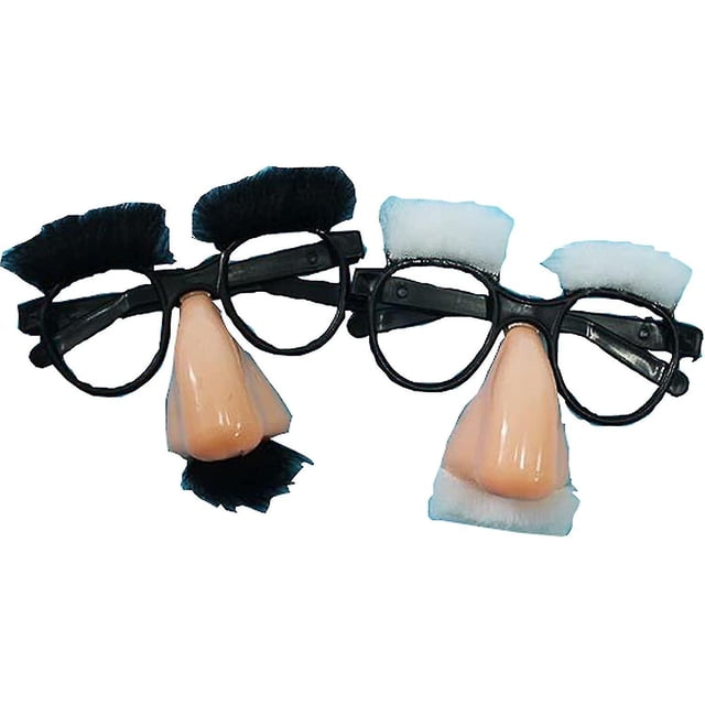 Gafas de disfraz JanHm con nariz cejas bigote accesorios de Halloween 2 piezas