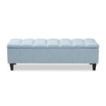 thumbnail image 4 of Baxton Studio Brett Tufted Fabric and Wood Storage Ottoman in Light Blue, 4 of 11