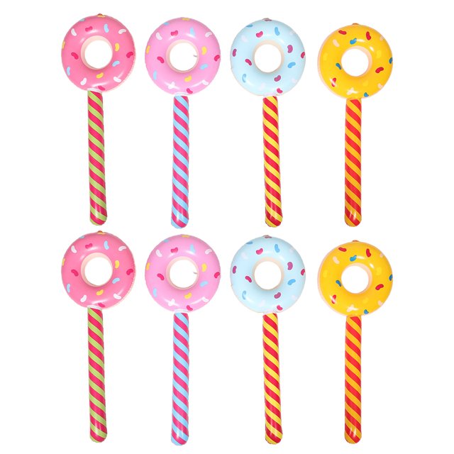 MOVTOTOP 8PCS Children Donut Inflatable Lollipop Stick Candy Themed Party Decorations Birthday Party Props Inflatable Candyland Decorations