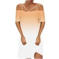 thumbnail image 2 of TIMIFIS Robe Courte d'Été pour Femme, Robe T-Shirt Décontractée, Bretelles Spaghetti Ajustables, Épaules Dénudées, Robe à Dégradé de Couleurs - Printemps/été, 2 of 4