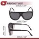 thumbnail image 4 of Gafas de sol para motocicleta Unique Bargains, lentes de policarbonato triacetato UV400, color gris oscuro, marco negro, 4 of 6