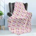 thumbnail image 4 of Colorful Soft Flannel Fleece Blanket, Circles with Checked Striped and Dots Pattern Soft Colors Geometric Illustration, Cozy Plush for Indoor and Outdoor Use, 50" x 60", Multicolor, by Ambesonne, 4 of 5