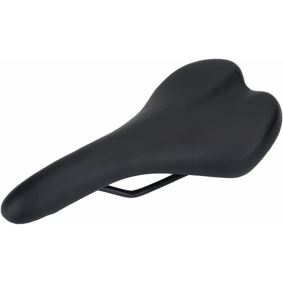 Bicycle Saddle Shockproof Wear-Resistant Brown Leather Comfort Saddle City Bike Saddle (black)
