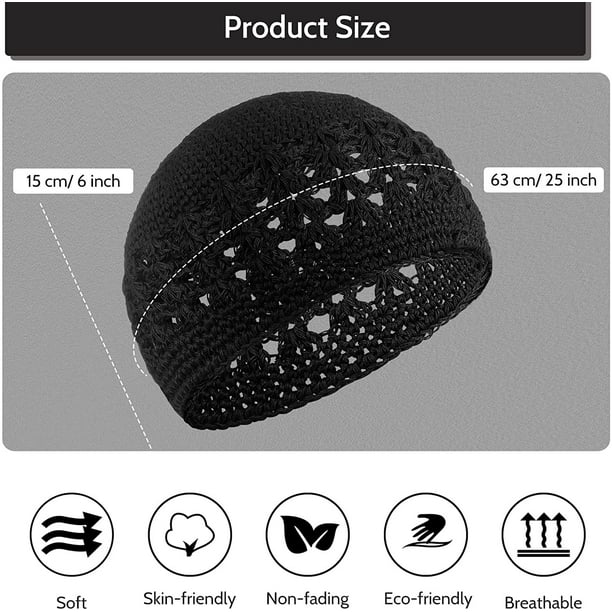 Breathable Cotton Stretchy Skull Cap Kufi Hats for Men in Cool