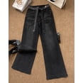 thumbnail image 6 of CHICME Jeans for Women Rhinestone High Waist Wide Leg Casual Boyfriend Denim Pants with Matching Sparkly Belt Black-S, 6 of 8