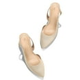 thumbnail image 4 of Pennysue Women's Slingback Heels Champagne Gold Pointed Toe Dress Pumps 7M, 4 of 6