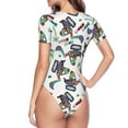 thumbnail image 4 of Gaeub Dinosaur On Excavator2 Women'S Short Sleeve One Piece Swimsuit Sexy High-Waisted Bodysuit For Swimming, Beach, Sports - Xx-Large, 4 of 9