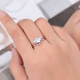 thumbnail image 2 of Round Cut Moonstone & White Diamond Ring Set in 14K Rose Gold Vermeil- Promise Ring- June Birthstone, 2 of 6