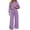 Purples, variant on Women 2 Piece Outfits Long Sleeve Cropped Hoodie Sweatshirt High Waist Wide Leg Pants Casual Loose Sweatsuit Set for Daily Workout Jogging Streetwear Blue M