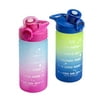 Tasty 16 oz Multi-color Plastic Water Bottles with Wide Mouth and Flip-Top Lid (2 Pieces)