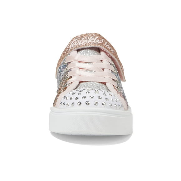 Skechers Kids Girls Twinkle Sparks-Sequin Flash Sneaker, Link Pink/Multi, 2 Little Kid