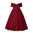 thumbnail image 5 of Rvusndi Flower Girl Dress Long Off Shoulder Dress Party Dress Solid Color Big Bow Summer Dresses Elegant Formal Evening Gown for Big Kids Wedding Graduation Dresses, 5 of 5