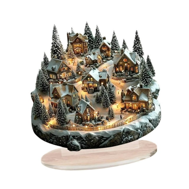 Letrero de mesa con decoraciones navideñas, adornos coleccionables, expositor de escritorio con base A