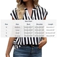 thumbnail image 4 of Striped Shirts for Women Cap Short Sleeve V Neck Business Casual Tops Loose Fit Dressy Summer Blouses (XL, Black), 4 of 7