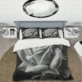 thumbnail image 2 of Designart "White Rose Blossom on Black I" Floral Rose Bedding Covert Set - Rose Pink Floral Bed Set With 1 Sham, 2 of 6
