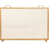Best Choice Products 38x27in Single Panel Fireplace Screen Handcrafted Steel Mesh Spark Guard w/ Handles - Antique Gold