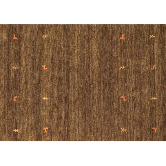 Ahgly Company Indoor Rectangle Abstract Orange Contemporary Area Rugs, 8' x 12'