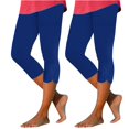 thumbnail image 3 of FNFYFH Liquidation Pantalons Capris de Yoga Durables pour Femmes en Coton, Bleu, 3 of 7